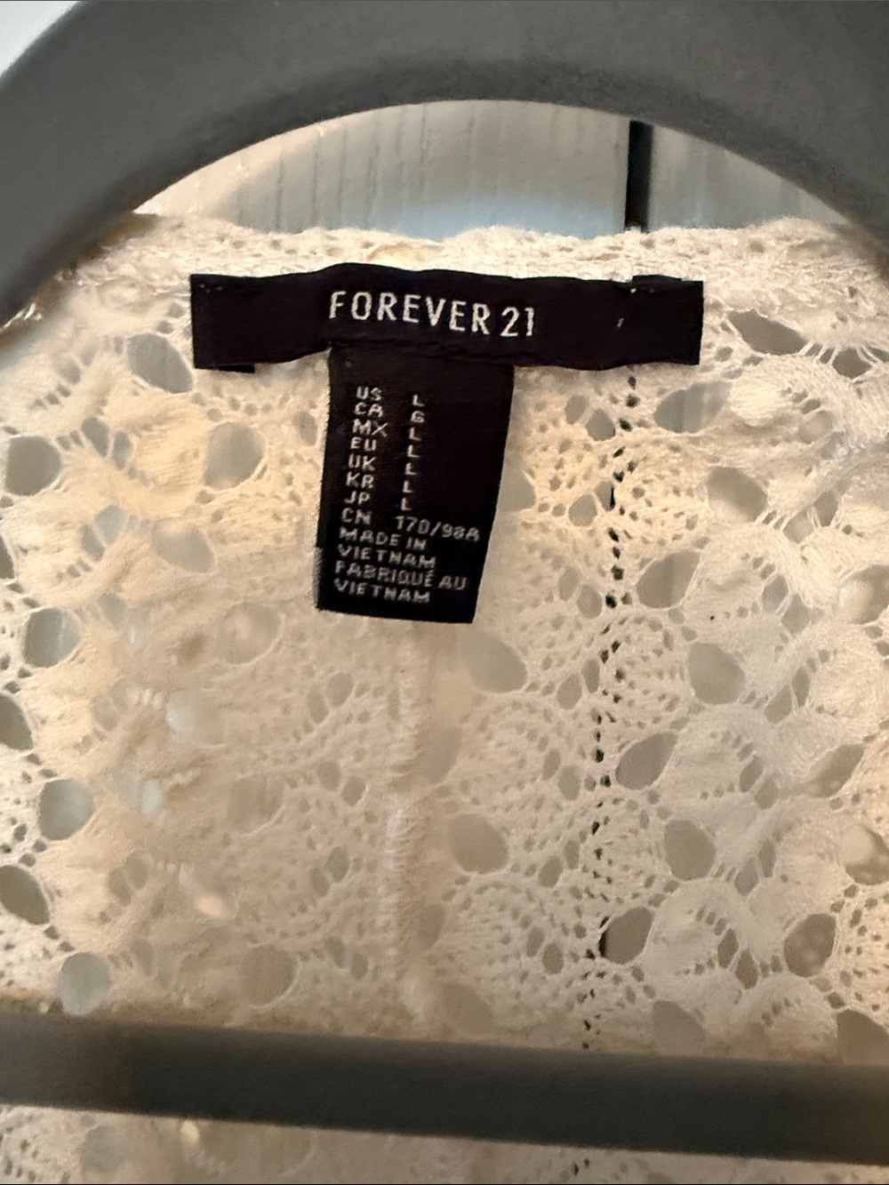 Forever 21 Cream Crochet Open-Front Cardigan - Picture 2 of 4